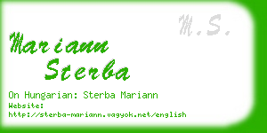 mariann sterba business card